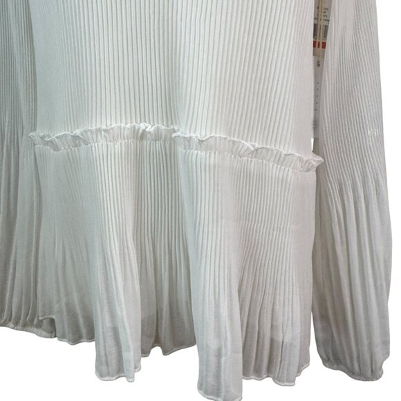 Fever White Pleated Peplum Blouse – Size XS – Romantic & Flowy - NWT - Picture 4 of 8